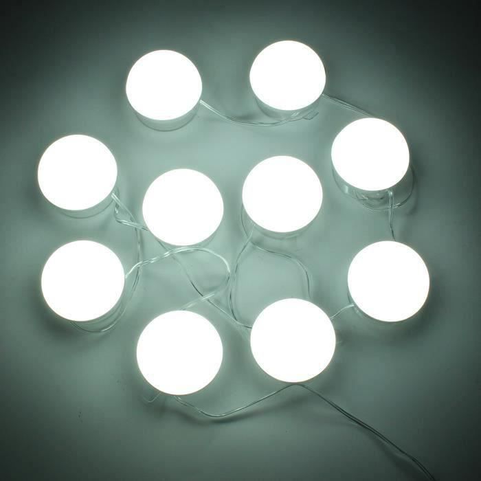 Lumière LED Miroir de Maquillage Lumineux Pour Dresser Maquillage Coiffeuse  Illuminated Blanc - Cdiscount Maison