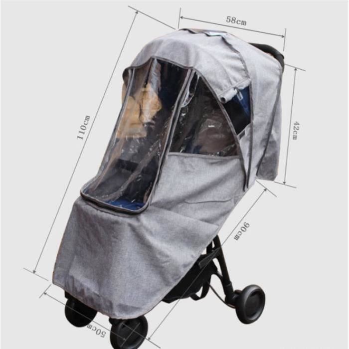 Habillage pluie universelle pour poussette et protège bébé du vent