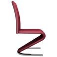 SYM - HOT Chaises à dîner forme de zigzag 2 pcs Rouge bordeaux Similicuir Chaise de salle à manger Chaise de cuisine Contemporain *6-2