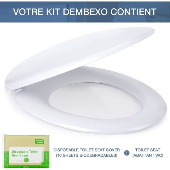 Dembexo® - Abattant WC avec Frein de chute, Lunette de toilette