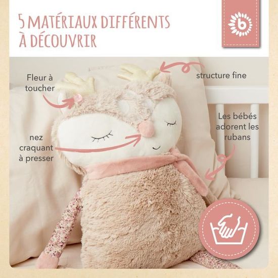 Peluche Bébé Peluche Chevreuil BIECO 55cm Doudou Doux Pour Bébé