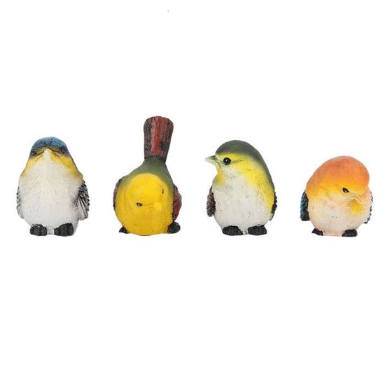 Décorations Oiseaux Miniatures - Figurines Résine Pour Jardin, Balcon Ou Bureau - Style Réaliste