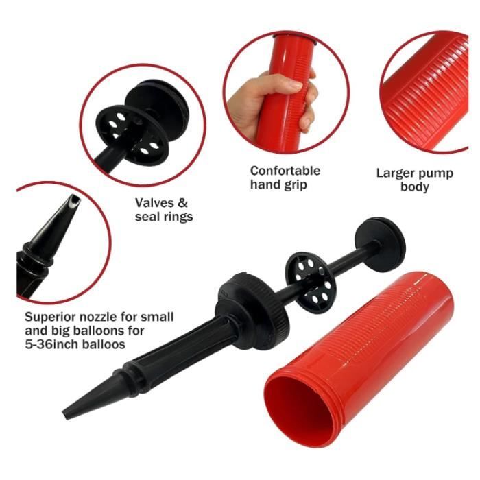 Lot De 4 Pompes à Ballon Manuelles – Silencieuses, Légères, En Polypropylène – Pour Mariages, Anniversaires, Fêtes