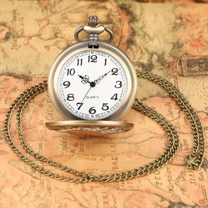 Montre de poche vintage quartz lisse r tro bronze ancien ancien