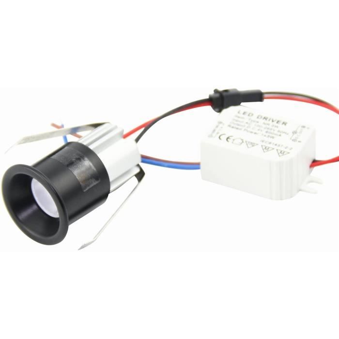 Mini spot LED encastrable pour plafonnier LED CREE 3 W Blanc chaud 3000 K +  pilote [Classe energetique A+] - Cdiscount Maison