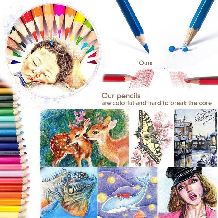 Coloriage Adulte SAMISO Crayons Aquarelle 72 Couleurs - Boîte Métal Professionnelle Feutres Coloriage Adulte