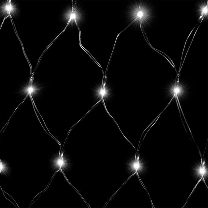 Guirlande Lumineuse Filet 100 LED - 8 Modes D'éclairage - IP44 Pour Intérieur/extérieur - Alimentation Par Piles