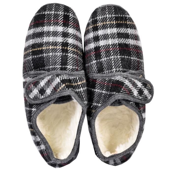 Pantoufles Homme Premium - OZABI - MU7129 - Gris - Confortables Et