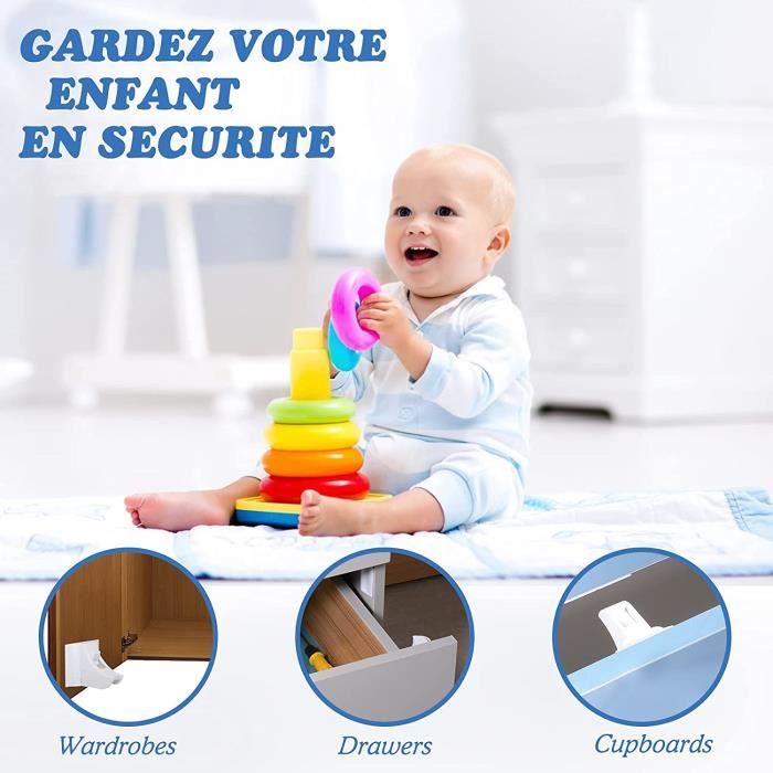 Sécurité Bébé placard Bloque Porte - Sécurité Enfant Tiroir Verrous  Magnétique Cabinet de sécurité (6 serrures + 2 Clés) SENDIS6 - Cdiscount  Bricolage