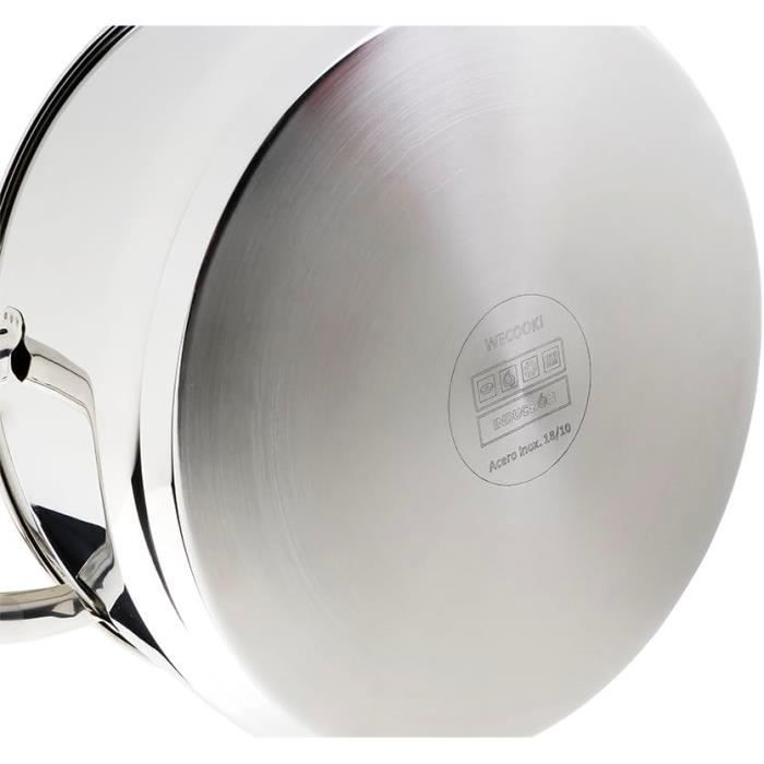 Casserole haute induction en inox 18/10 - 22 cm - Série 1000 Casserole haute induction en inox 18/10 - 22 cm - Série 1000