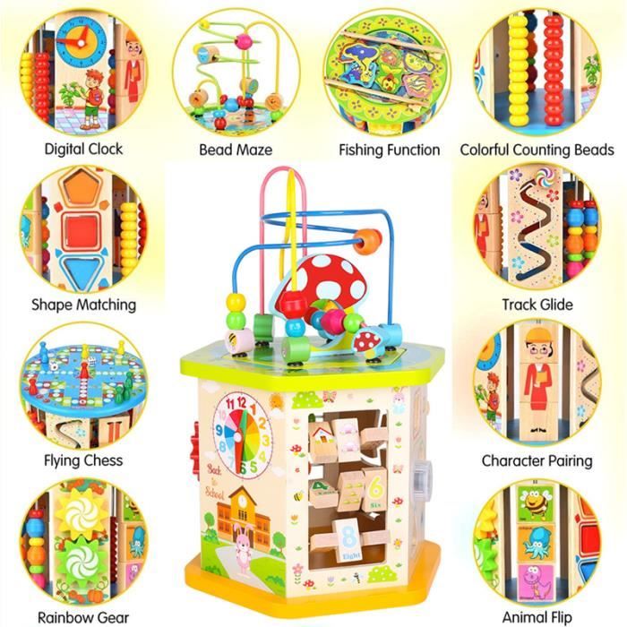CHROMACRAFT - Jeu De Pêche Magnétique En Bois Et 4 Autocollants Bonus - 33 Pièces - Jouet éducatif Et Interactif Pour Enfants
