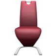 SYM - HOT Chaises à dîner forme de zigzag 2 pcs Rouge bordeaux Similicuir Chaise de salle à manger Chaise de cuisine Contemporain *6-3