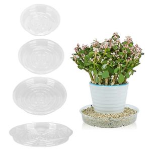 15 Soucoupes Plastique Transparentes Pour Pots De Fleurs - 3 Tailles Plateaux Égouttement