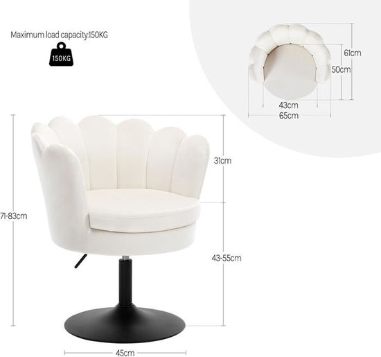 EUGAD Coiffeuse Avec Chaise En Velours, Table De Maquillage Avec Miroir