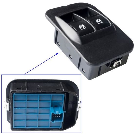 Commande Bouton Lève Vitre 4 Broches - Compatible Fiat Qubo, Fiorino, Doblo, Ducato, Bipper, Boxer, Nemo, Jumper, Combo