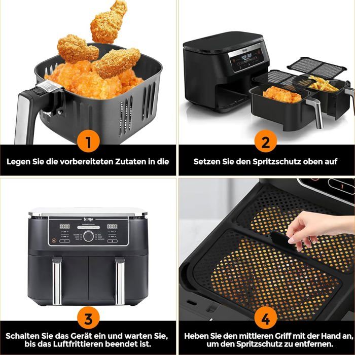 Ninja Lot De 2 Tapis Anti-éclaboussures Pour Friteuse à Air Comprimé