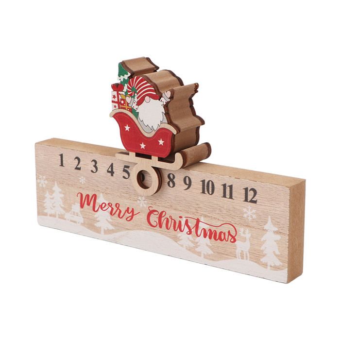Calendrier De L'Avent Compte à Rebours Noël - Père Noël Escalier, En Bois | Décoration De Table, Bureau