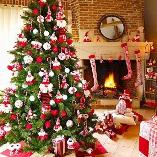 30 Cannes De Noël En Plastique Rouge Et Blanc - 12,5 Cm, Avec Cordon Doré, Pour Décorer Le Sapin - 3