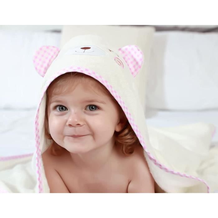 Serviette de Bain Bébé,Cape de Bain Bebe Fille,Cadeau Naissance,Cap de  Bain,Drap de Bain Animaux (90_x_90_cm, Ours Rose) - Cdiscount Puériculture  & Eveil bébé