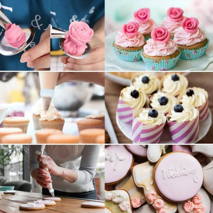 Kit De Poche à Douille Professionnel 11 Pièces | Poches Réutilisables + Douilles Inox | Pour Décoration Gâteaux, Cupcakes, Pâtisseries - 7
