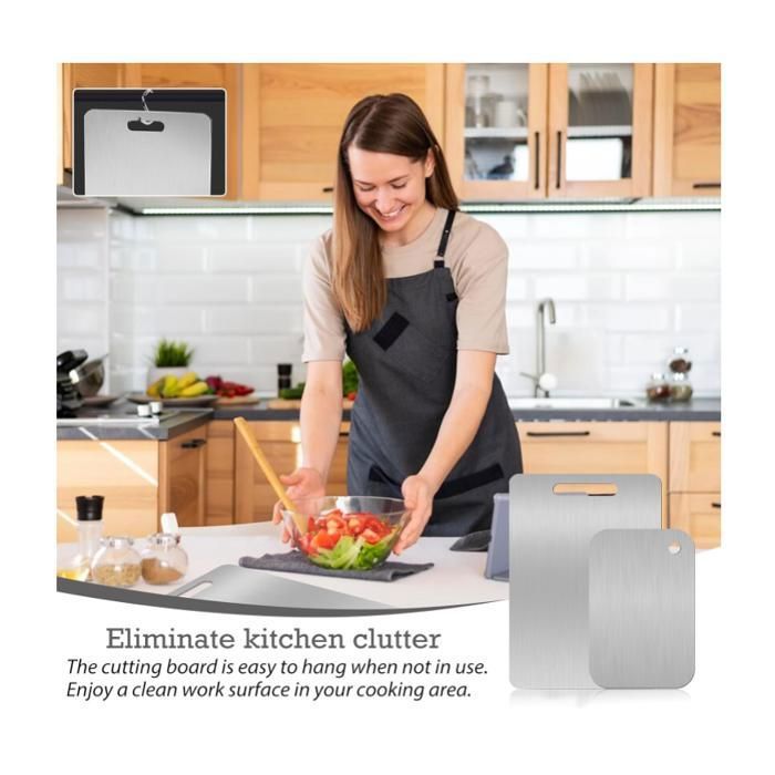 Titanium Cutting Board,CIYIN Planche à Découper en Titane, Nouvelle Planche À Découper En Acier Inoxydable,Planche à Découper en Titane pour Viande, pain, Légumes (13,4 x 9 pouces Titanium Cutting Board,CIYIN Planche à Découper en Titane, Nouvelle Planche À Découper En Acier Inoxydable,Planche à Découper en Titane pour Viande, pain, Légumes (13,4 x 9 pouces
