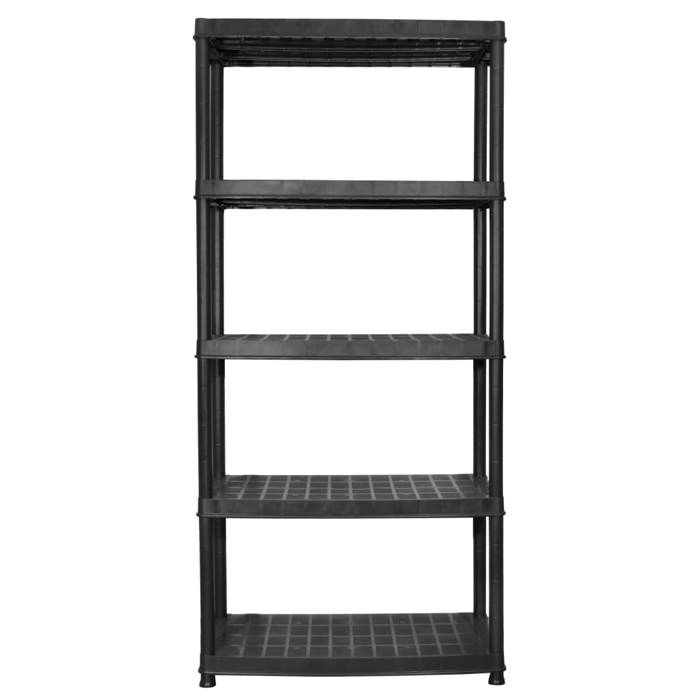 Étagère à 5 niveaux, 2 pièces, gris anthracite, acier et contreplaqué