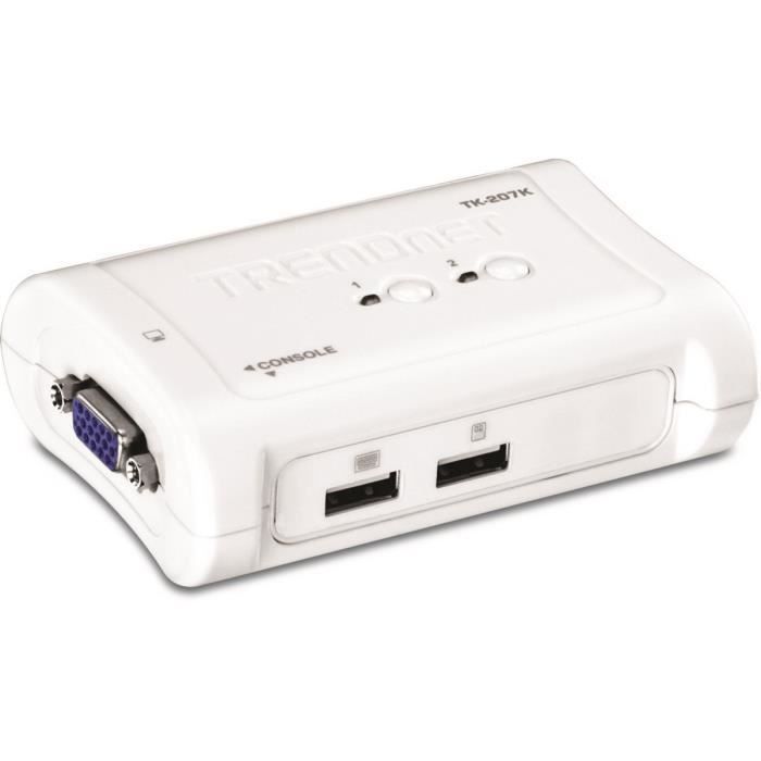 TRENDnet TK-207K KVM 2 ports VGA USB + 2 câbles