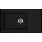 STRADOUR Evier cuisine à encastrer 1 grand bac + 1 égouttoir Einna - Résine - 86 x 50 cm - Noir
