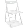 Chairs-Chaise pliante en bois Smart II Blanc, l43xA40xH78 cm-0