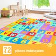 COSTWAY Puzzle Tapis de Jeu en Mousse EVA 72 Pièces avec Alphabets & Chiffres Détachables 31,5 x 31,5 x 1 CM pour Enfants-0