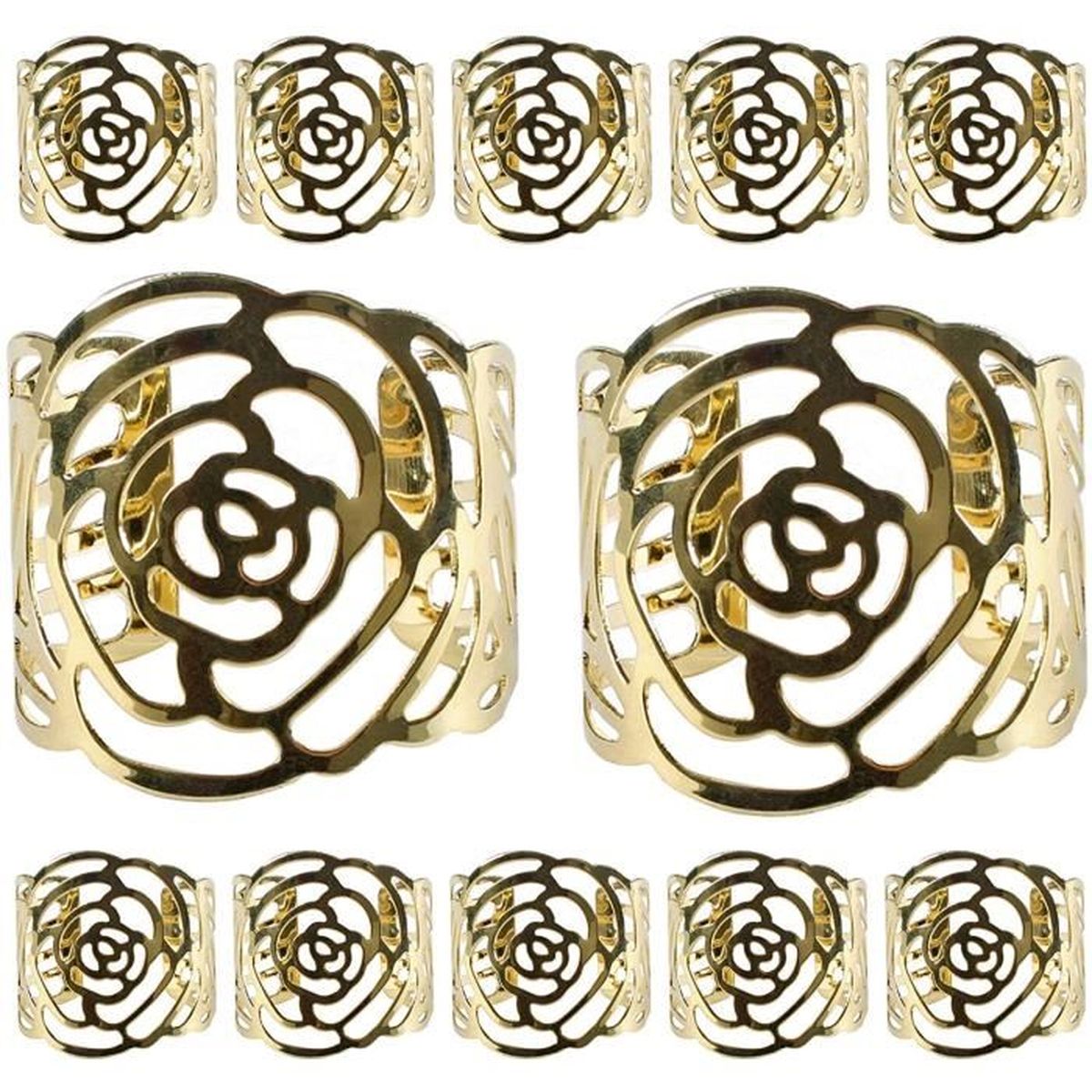 50 Anneaux De Serviette Diamant Argenté – Ruban Adhésif Magique – Pour Mariage, Noël, Fête – Décoration De Table Réutilisable - 4