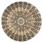 Atmosphera - Tapis rond en jute blush living D 120 cm Chevron