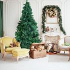 GOPLUS Arbre de Noël Sapin de Noël Artificiel 240cm Vert Pied en Métal la Fête de Noël Maison Cour en PVC Support en Fer