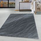 AUCUNE Onlinetex24 Tapis Tapis à poil ras motif gris vagues moderne lignes douces résidentiel Tapis - 140x200 cm