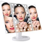 Thanmoer Miroir de Maquillage, Miroir Grossissant Triptyque avec 21pcs LED, Miroir Lumineux 10X/3X/2X avec Ecran Tactile,