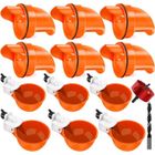 GOTOSEEU 6 Pièce Mangeoire Poules et 6 Pièce Abreuvoir Poules DIY, Mangeoire Poule Automatique, Abreuvoir à volaille Kit avec scie à Trou