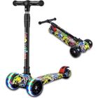 OLOKDYIZ Trottinette Enfant 3 à 12 ans Wheels 3 Roues LED Clignotant Pattinette Hauteur Réglable,Maximum 100 kg