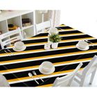 MOUTON MAISON DECO Nappe de table Motif Rayures blanches jaunes noires imperméable et antipoussière 140 x 200cm