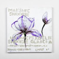 Tableau déco Fleurs  55 -  Toile peinte à la main  -  40 x 40 x 3 cm