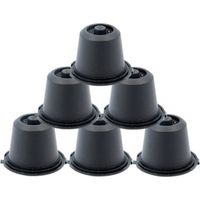 6x Capsules noires Rechargeables Réutilisables pour machine à café Nespresso. Utilisable 30 à 50 fois par capsule