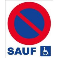 Panneau Défense de stationner sauf handicapés- Rigide 330x400mm - 4181080