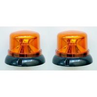 2x Urgence LED Tournant Effet Warning Ambre Orange Feu Phare 12-24V pour Camion Benne Camionnette Tracteur Urgence Véhicule