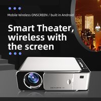 Projecteur vidéo T6 Full HD 1080P LED Home Cinema intelligent VGA USB HDMI Mediaplayer Argenté