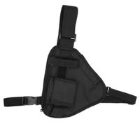 Fdit sac de radio bidirectionnelle 10.2x6.69inches talkie-walkie portable gilet sac de poitrine pochette noire avec sangle réglable