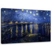 Tableau sur toile, Nuit étoilée sur le Rhône - reproduction V. van Gogh (P-1839) 120x80 cm