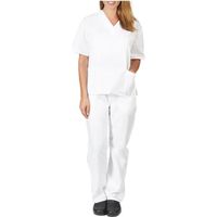 Tenues médicales  ensembles blouses et pantalons médicaux pour femmes avec col en V et poches  VETEMENT HAUTE VISIBILITE -   Blanc