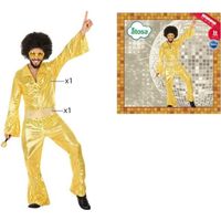 Déguisement Disco 1980 - Homme - Jaune Doré - ATOSA - Combinaison type Abba - Costume des Années 1980