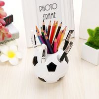 VBESTLIFE Pot à stylos en forme de ballon de foot, organiseur de bureau, cadeau enfant