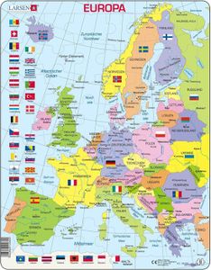 PUZZLE K2 Carte Politique de l'europe, édition Allemand, 
