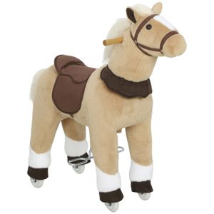 Cheval à Bascule En Bois Tachan Avec Roulettes - Fonction Balançoire Et Poussette, Sons Réalistes